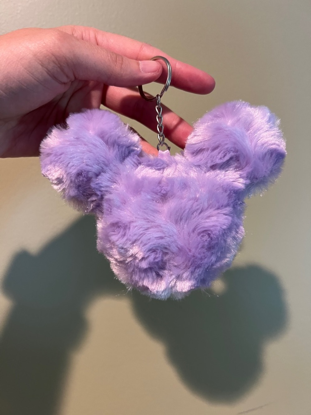 Plush Lavender Mickey Ear Keychain